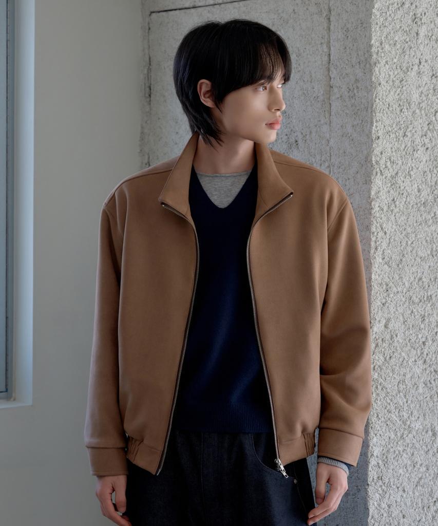 HYOJI 26 Fw Suede High-Neck Blouson Crop Leather Jacket (2 Colors)