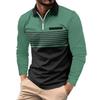 Long Sleeve Polo Shirt with Forest Print, Stylish Casual Top for Daily Wear
