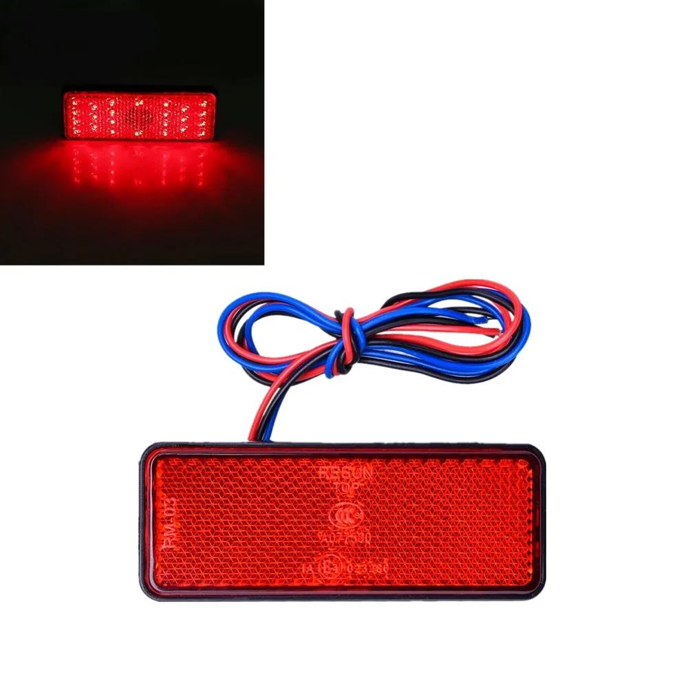 12V Car Motorcycle Truck LED Reflectors Round Tail Lights 24LED Warning Side Marker Light Rear Tail Brake Stop Turn Singal Light