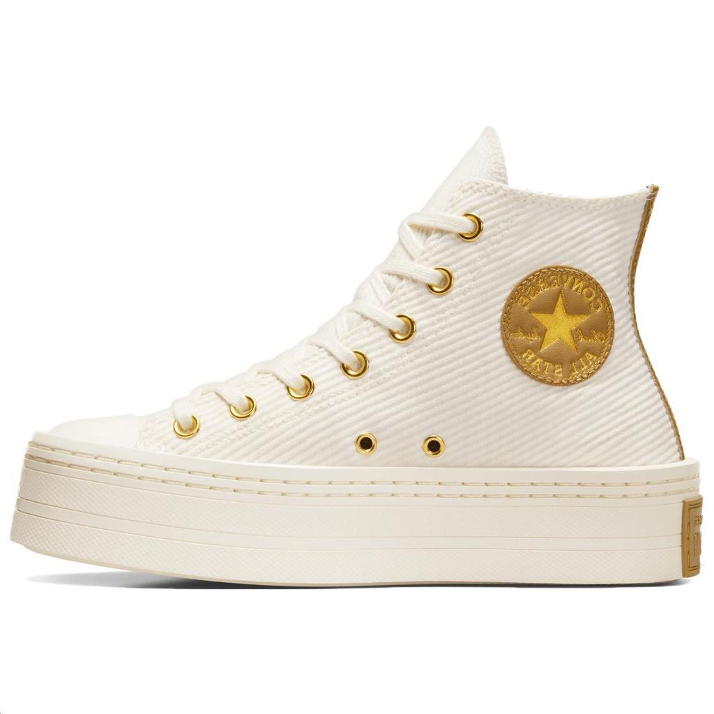 Converse Chuck Taylor All Star Corduroy Comfortable Non-Slip Wear-Resistant Skate Shoes Women Sneakers Off-White A07204C