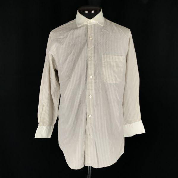 

90s Vintage Burberrys Long Sleeve Cotton Shirt/Men’s Size M/A38-78/White/Stripe/Made in Japan