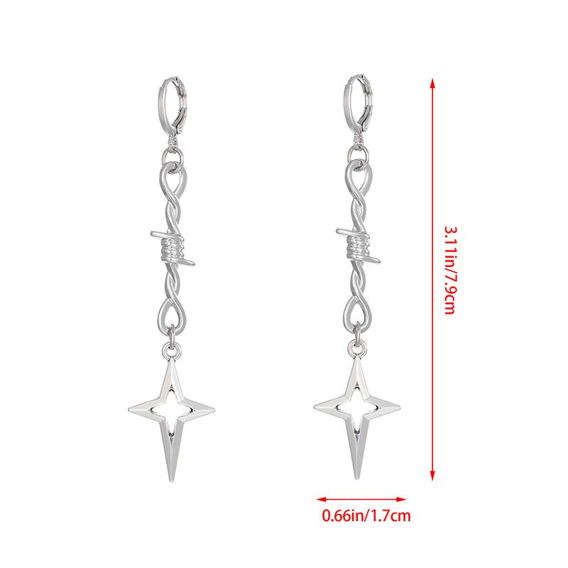 Gothic Punk Dornen Ohrringe für Frauen Hip Hop Einfache Stachelige Stern Hohle Ohrringe Y2K Schmuck Geschenk