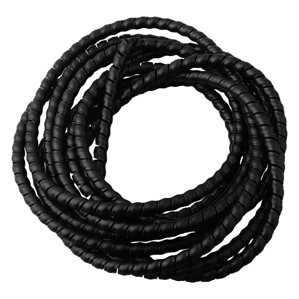 1 szt. Czarny wąż hydrauliczny Osłona / Ochrona kabla Spiralnie zwinięty 5m D-8 10 12mm Nowy