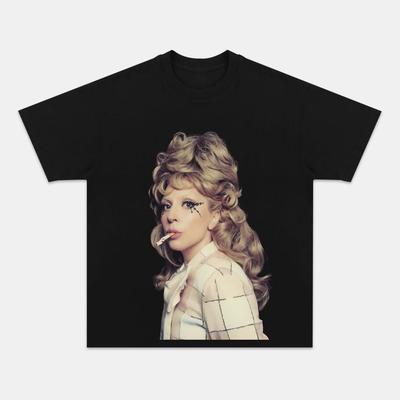 Neues LADY GAGA Bedrucktes Kurzarm Baumwoll Rundhals Lockeres Casual T-Shirt Mode Sport Streetwear Top Unisex