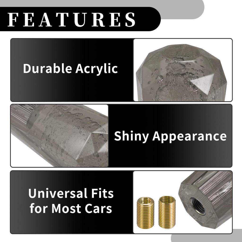 Partuto 1 Set 10cm Universal Shift Knobs - Car Gear Shift Knob with 2