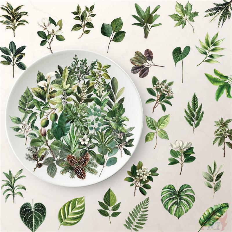 50Pcs/Set Green Leaves Series 02 PET Stickers Waterproof DIY Fashion Doodle Decals Stickers