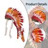 Indian Native Chief Headdress Artificial Feather Headpiece Home Decor Costume Accessory