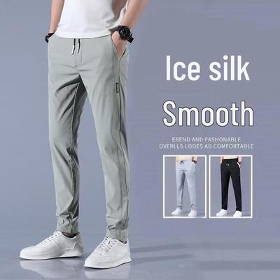 Ice Silk Men's Elastic Breathable Business Casual Trousers - 2022 Summer Collection