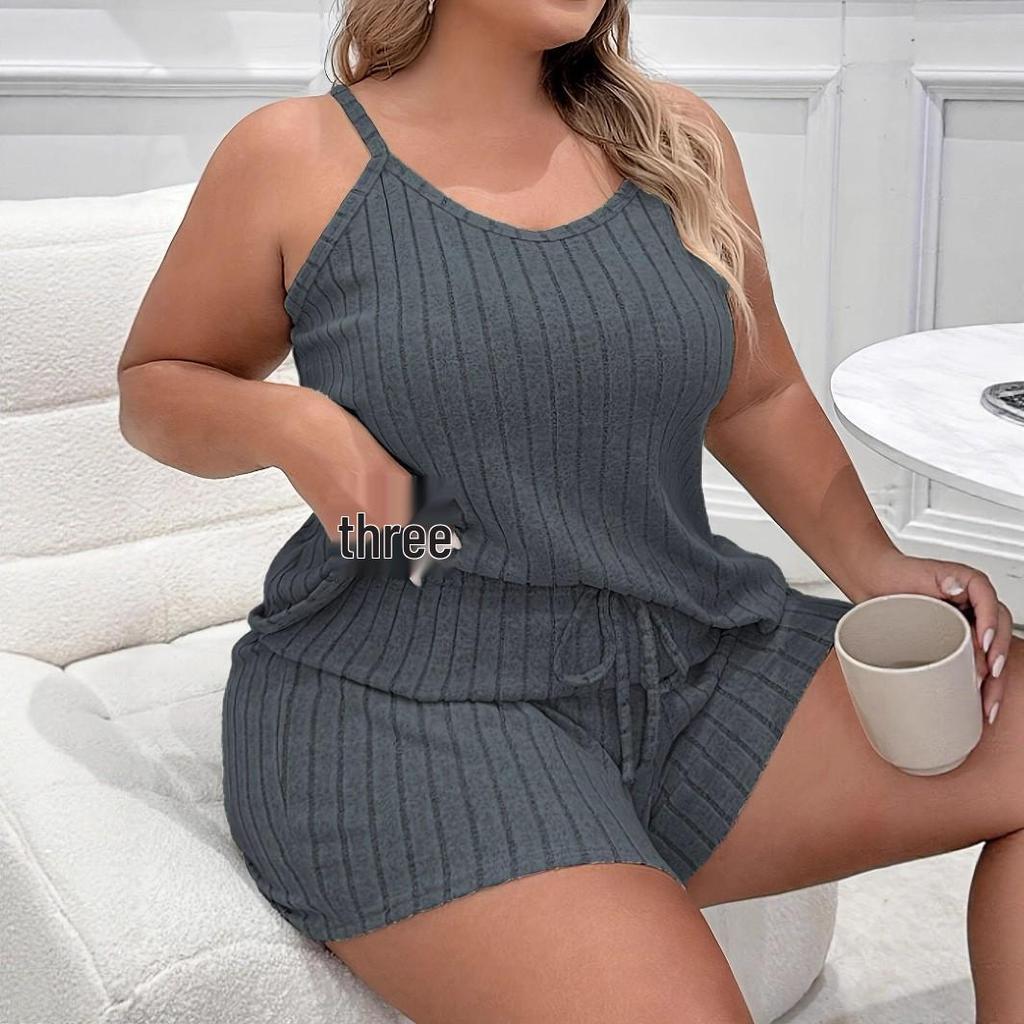 Women's Casual Solid Color Camisole Shorts Pajama Set