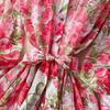 Podzimní šaty s dlouhým rukávem, květinové maxi šifónové šaty, dámské potištěné šaty áčkového střihu, volné, velká velikost, jednořadé zapínání, elegantní společenské šaty