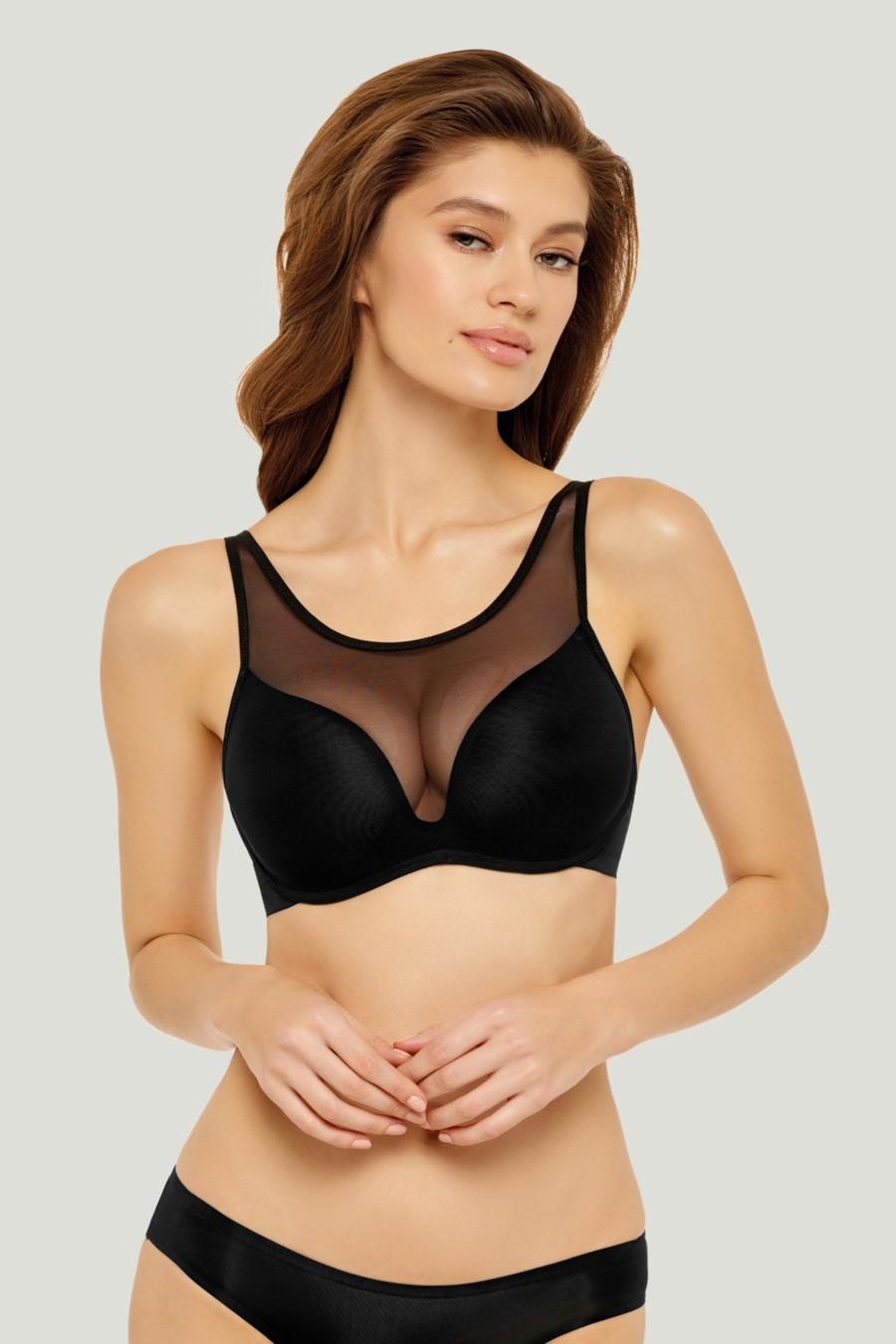 

Топ із ущільненою чашкою Marc & Andre (66443) 85D прозорий колір чорний