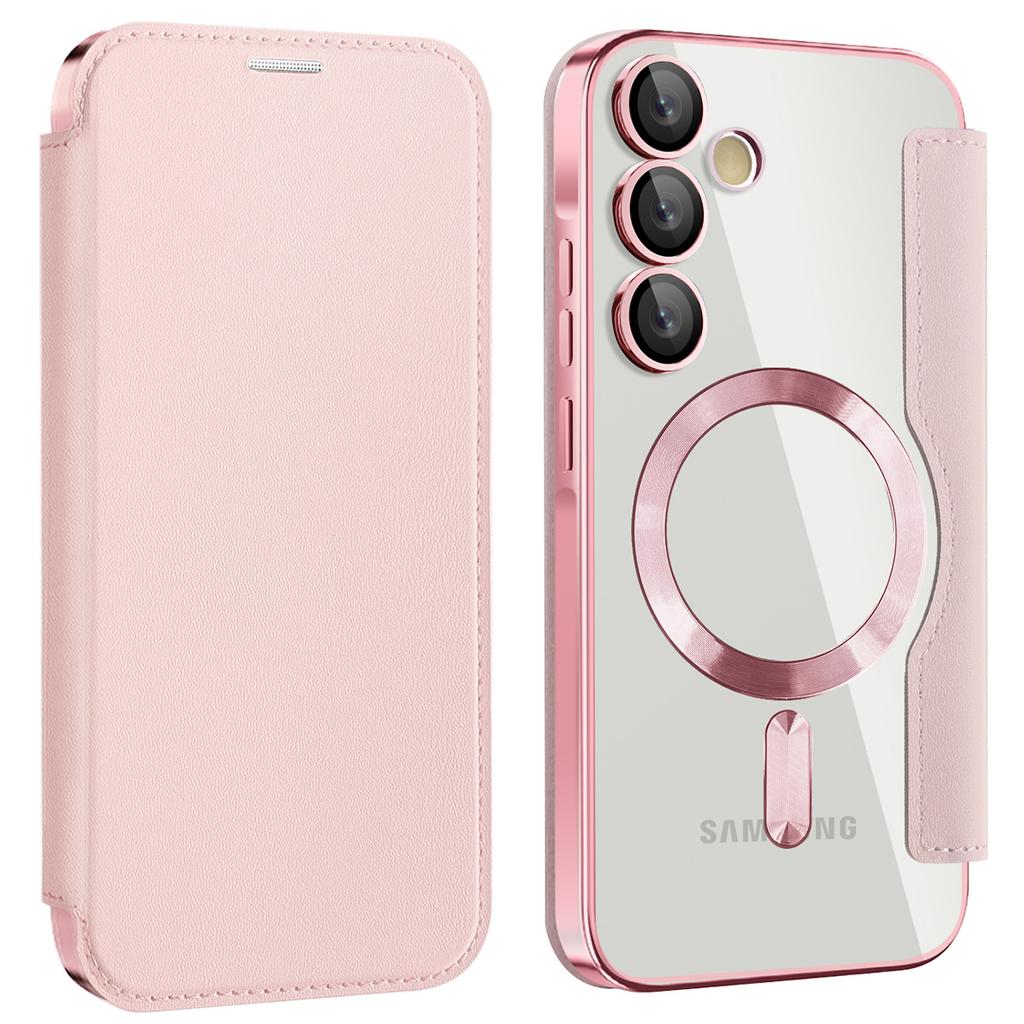 For Samsung Galaxy A55 5G Case Compatible with MagSafe Leather Phone Cover RFID Blocking