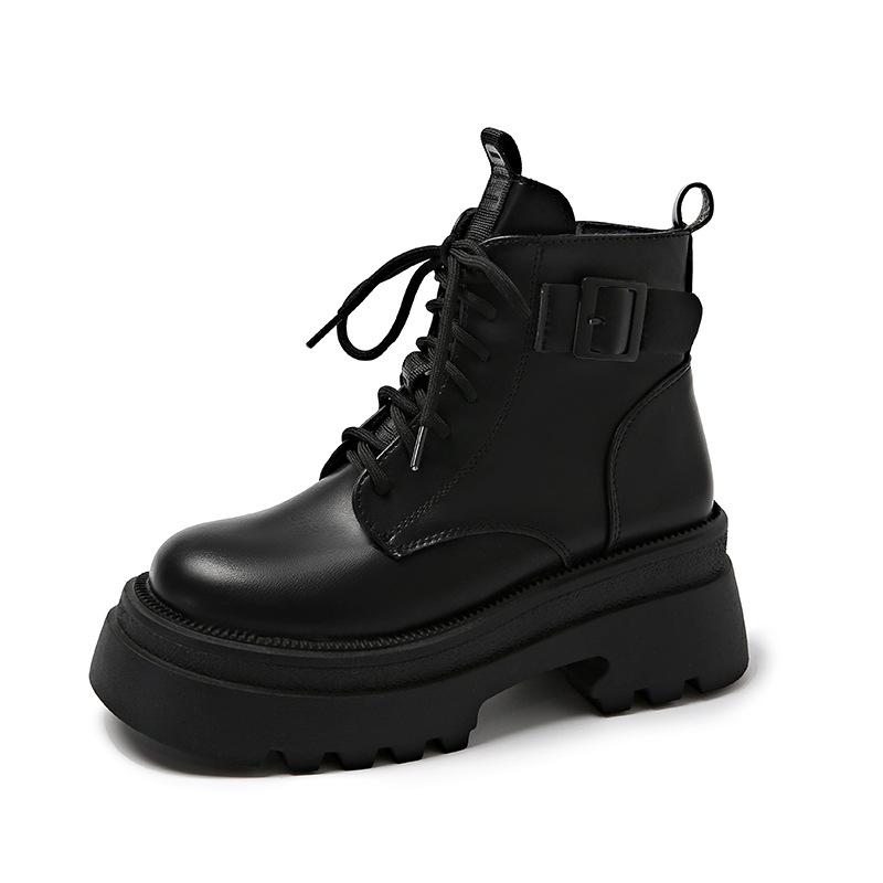 

Женские новые модные кожаные ботинки на платформе 40 чёрный