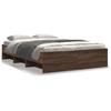 Bed Frame Without Mattress Brown Oak Look 120 X 200 Cm Engineered Wood