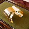 Minimalist Double-Layer Hollow Armlet: European & American Style, Exaggerated & Fashionable High-End Bracelet