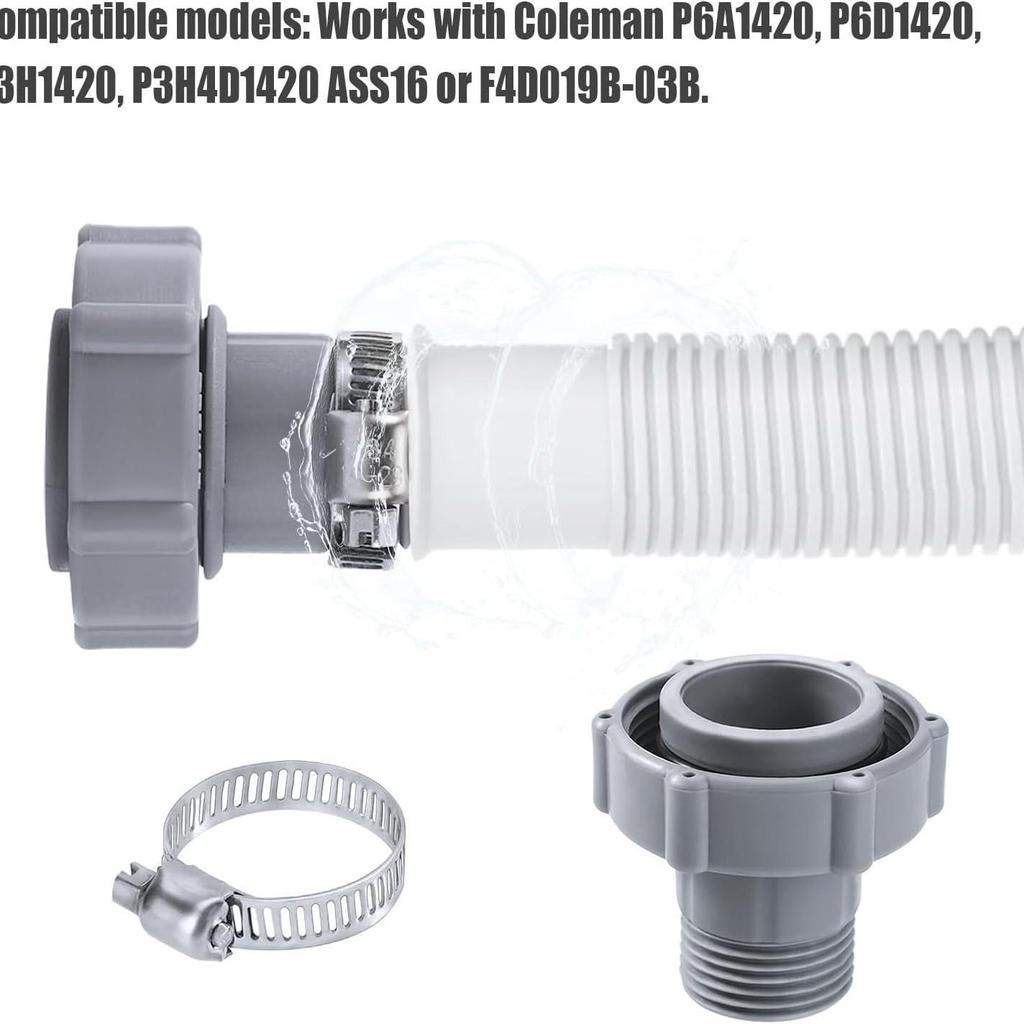 Coleman Pool Drain Hose Connector for 1.5" Hoses (P6D1420)