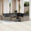 VidaXL Garden Lounge Set 11 Pcs with Light Grey Cushions Wicker 3269432