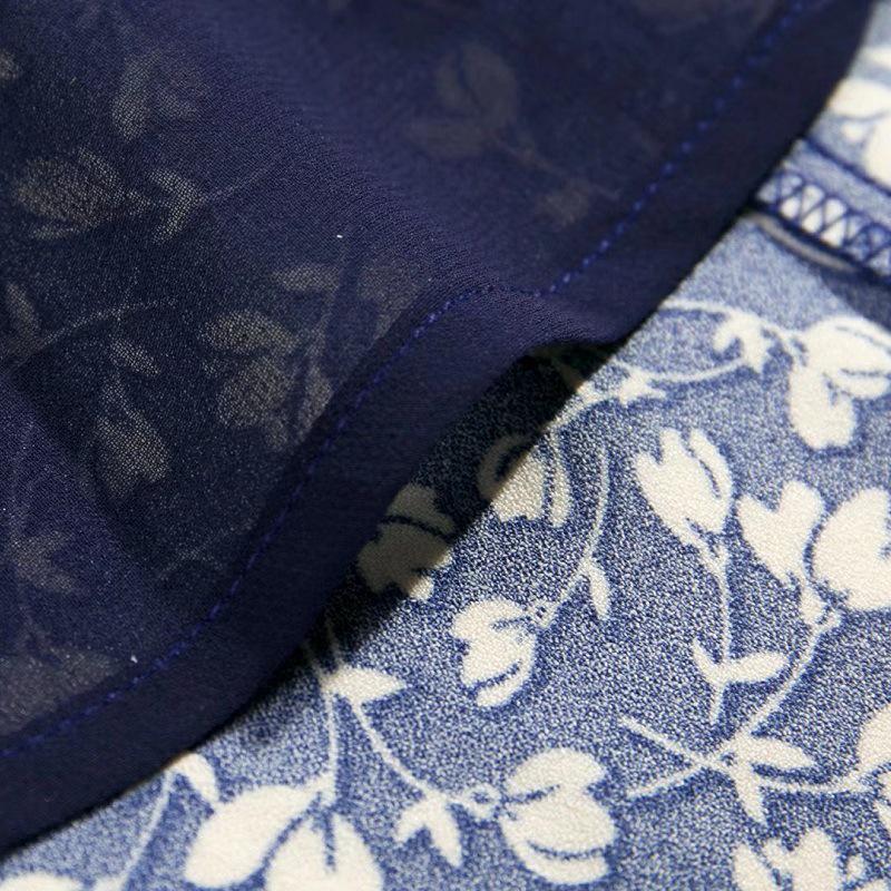 YPFF Summer V-Neck Tie-Waist Wrap Dress: Elegant Print Short Sleeve Skirt