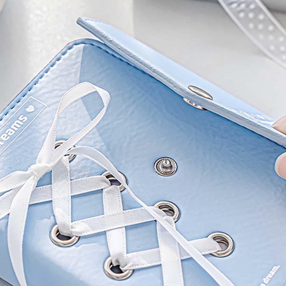 Heart Bow Pocket Book PU Leahter Ribbon Notebook Creative Balletcore Book  Office