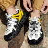 Light luxury four-season retro running shoes low-top leather large-size wide-head shoes all-terrain outdoor sports shoes
