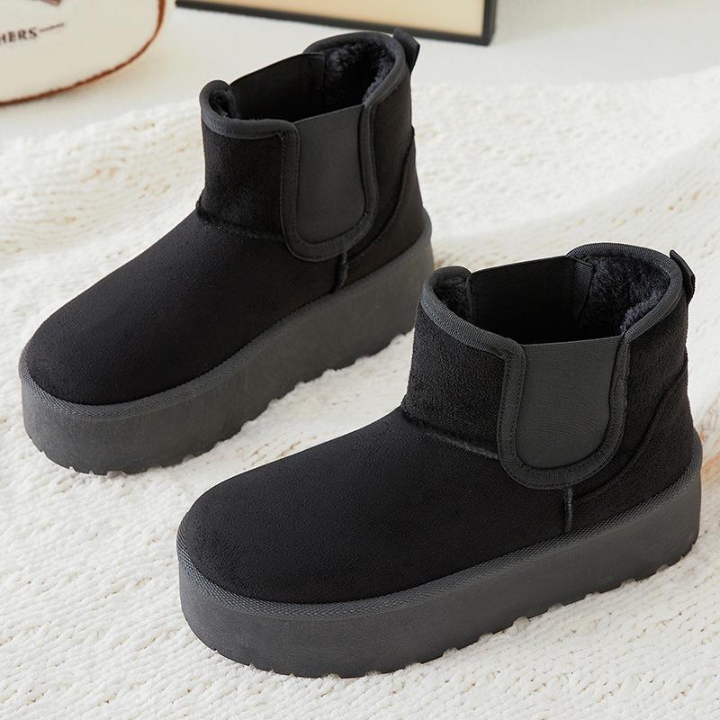 Shoes Women's Shoes Versatile Cotton Boots Winter New Velvet Thickened One-pedal Snow Boots Thick-soled Non-slip Cotton Shoes
