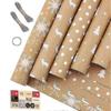 Christmas Birthday Party Wrapping Paper Sheets - 5 Papers Included