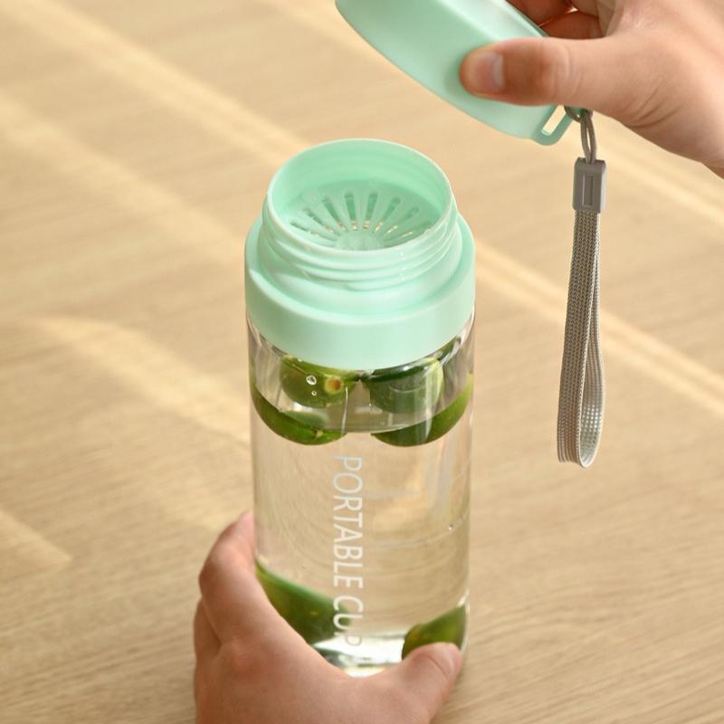 Sports Water Cup Outdoor Large Capacity Frosted Transparent Plastic Water Cup Portable Handheld Rope Cup Summer High Appearance Water Bottle