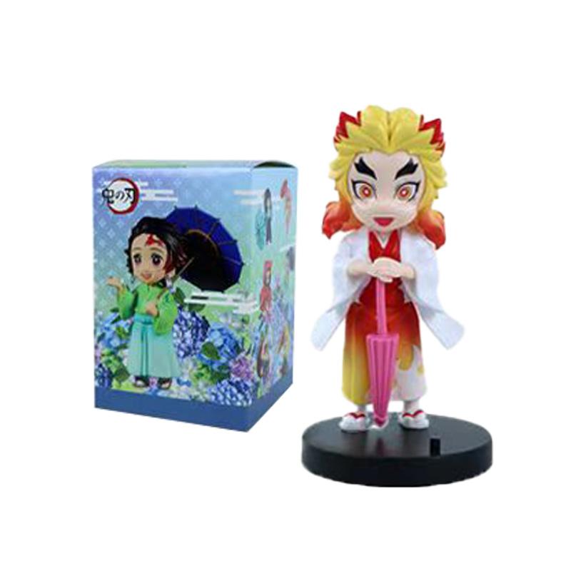 12pcs Anime Demon Slayer Tanjiro Kamado Nezuko Christmas Halloween PVC blind box cartoon figure model ornament child gift Random Mystery Trendy