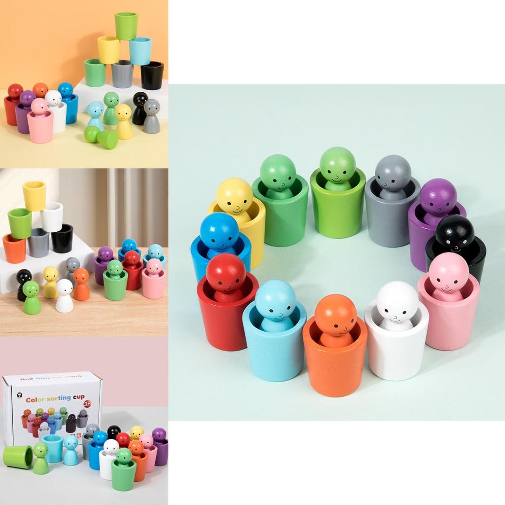 Wooden Educational Color Sorting Game For Kids Handeye Coordination Play