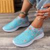 Damen Frühling Sommer atmungsaktive Sport-Freizeitschuhe Strass Regenbogen funkelnd dicke Sohle Laufschuhe für Damen