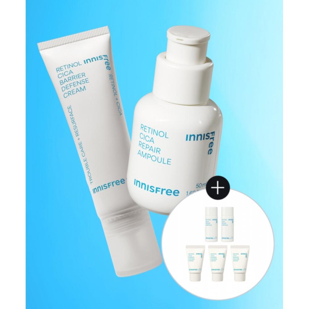 Innisfree [free Gift]  Additional Discount  Retinol Cica Traces Ampoule 50ml + Retinol Cica Traces Barrier Cream 50ml FREE