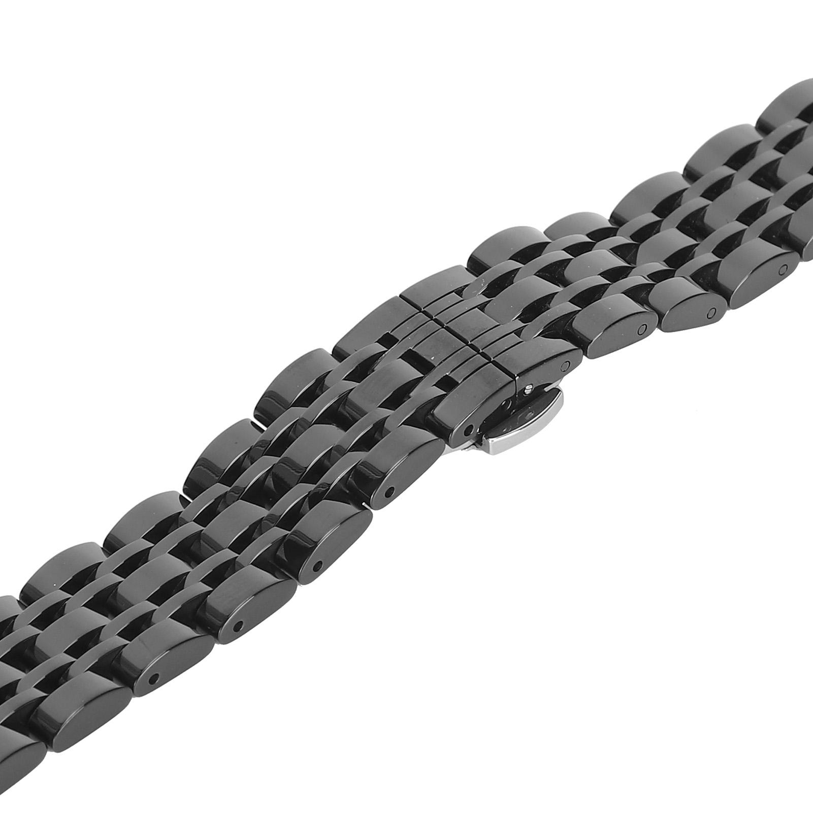 Watch Strap Black Professional Flat Watch Bracelet Strap Replacement Watch Band Accessory