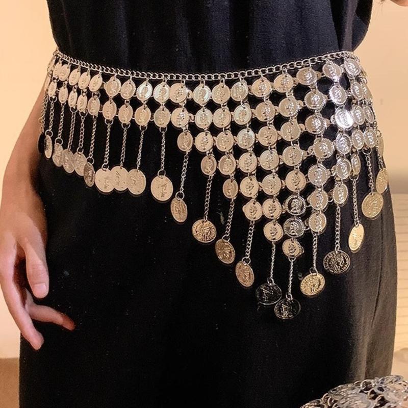2000s Fringed Adjustable Waist Chain Bohemian Hip Belly Dance Jewelry For Women Stage Show Party And Vacation Outfit