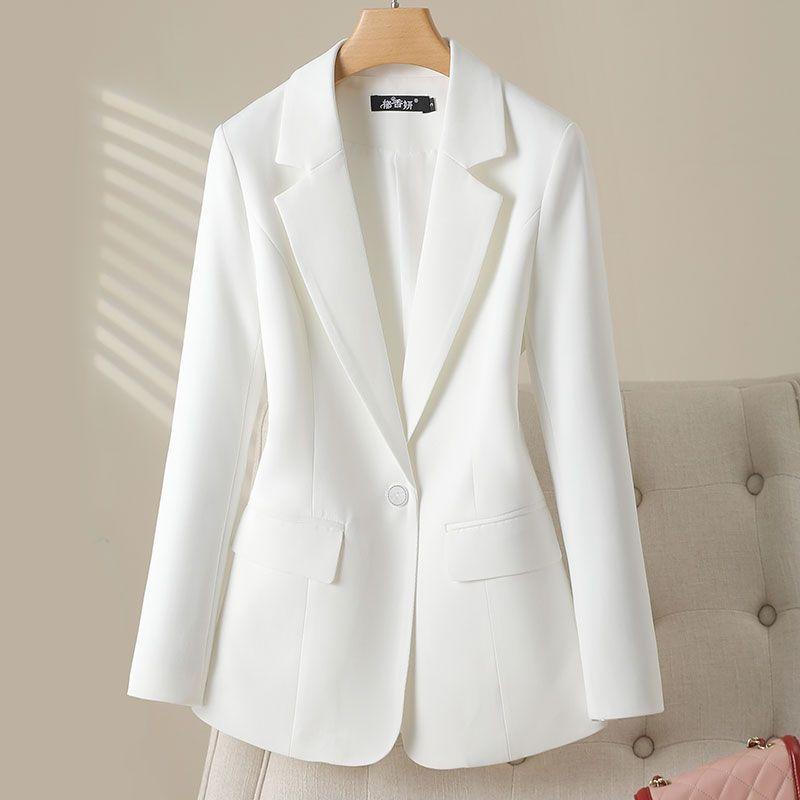 

Белый костюм с подплечниками, приталенный в талии, профессиональный, весенний, облегающий White L