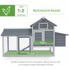 Dwarf chicken coop with run nesting box removable floor tray 150.5 cm x 54 cm x 87 cm natural wood gray
