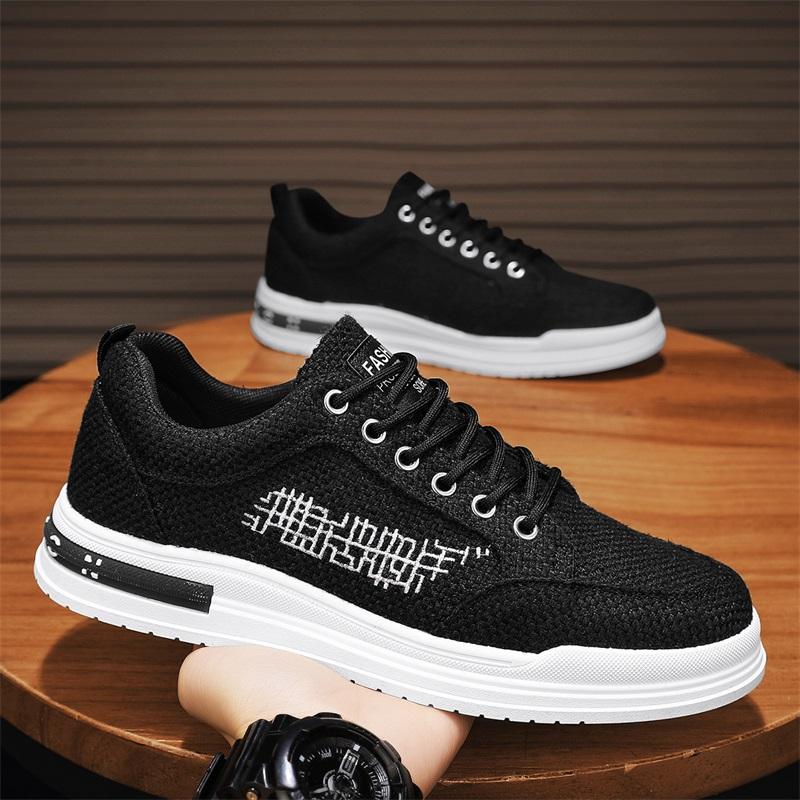 Canvas new summer breathable niche design casual board shoes student sports black trendy shoes