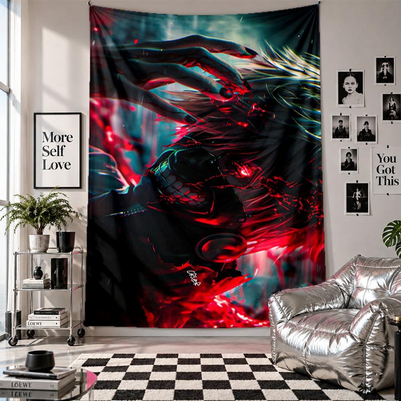 Wall TapestryTokyo Ghoul Art Hanging Cloth Decorative Background Cover for Room Decoration