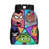 Teen Titans Go Team Fashion Backpack Sports Student Work Daypack for Men Women Laptop Computer Canvas Bags