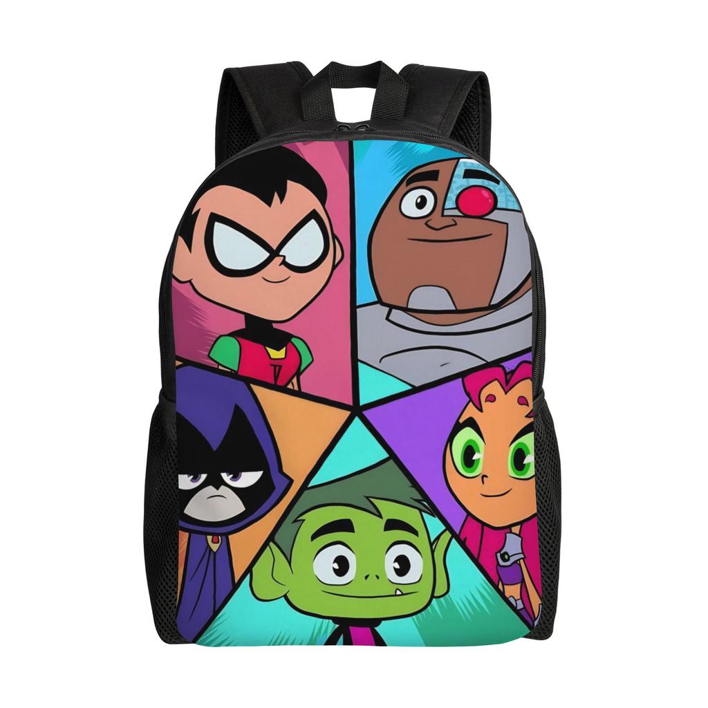 Teen Titans Go Team Fashion Backpack Sports Student Work Daypack for Men Women Laptop Computer Canvas Bags