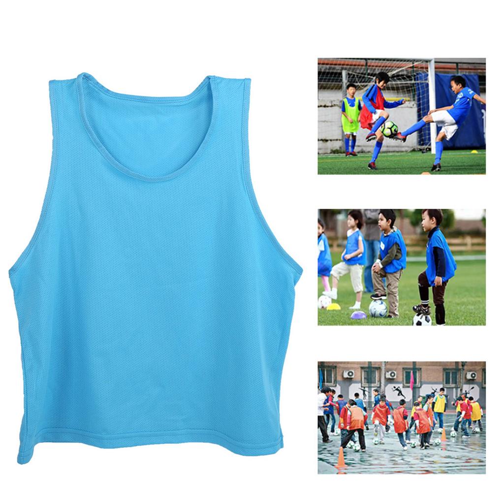 12pcs Kid Training Vest Breathable Mesh Team Practice Pinnies Free Size for Soccer Basketball Outdoor Sports