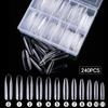 Nail Art Tips - 240-Piece Box, Long Denim, Ballet, Trapezoidal & Oval False Nails