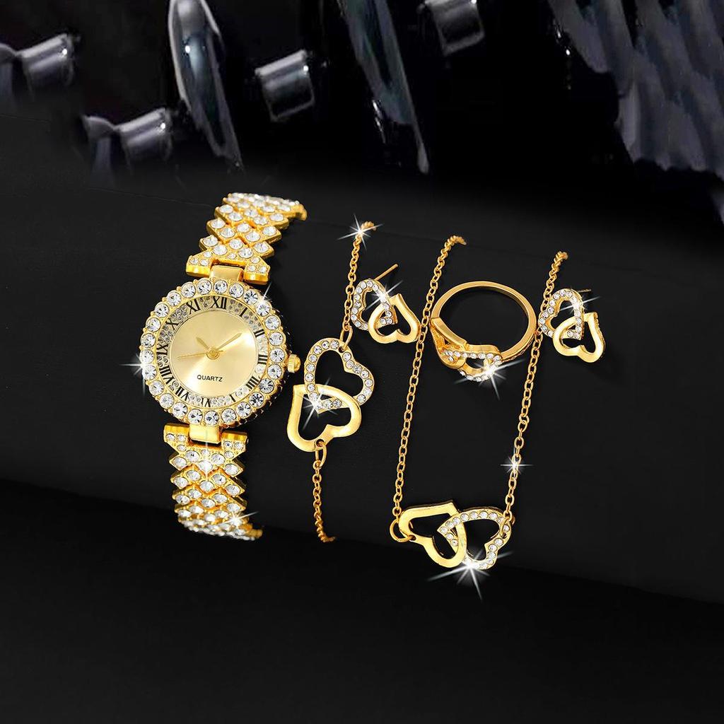 Women's 5-Piece Fashion Watch Set with Picture Box – Classic Hot Style