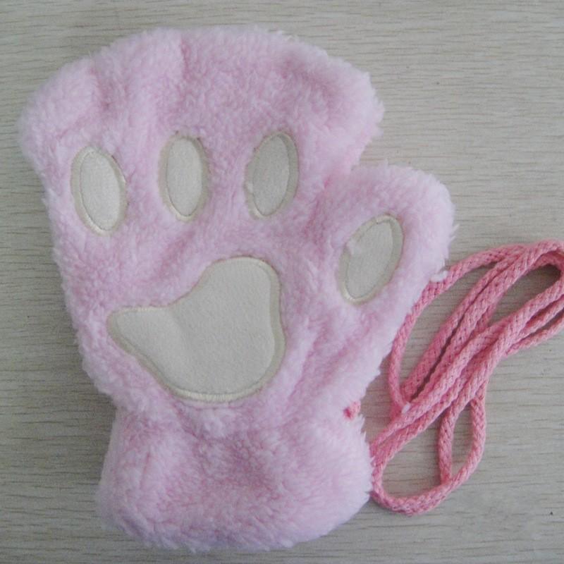 Winter Cute Cartoon Cat Girl Fingerless Gloves