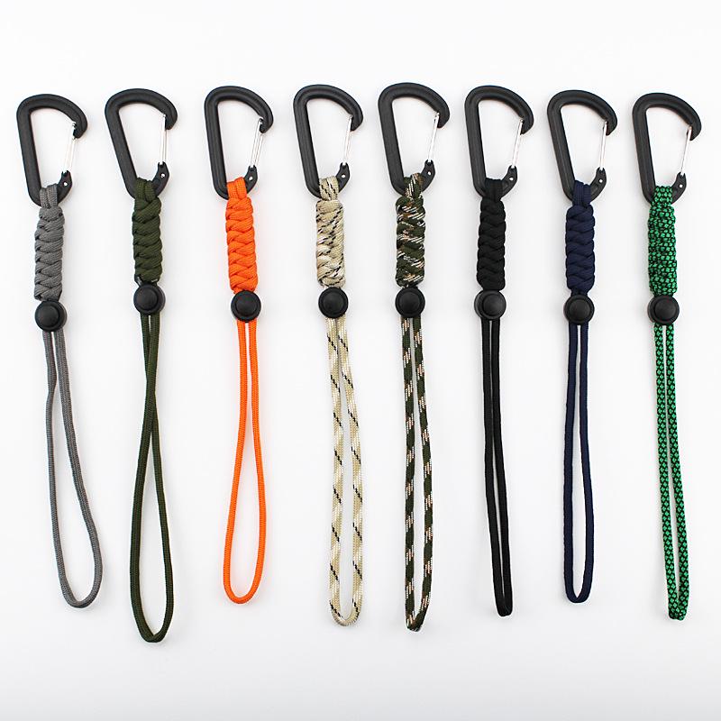 Outdoor Tactical Carabiner Keychain: Emergency Paracord Lanyard with Anti-Loss Buckle