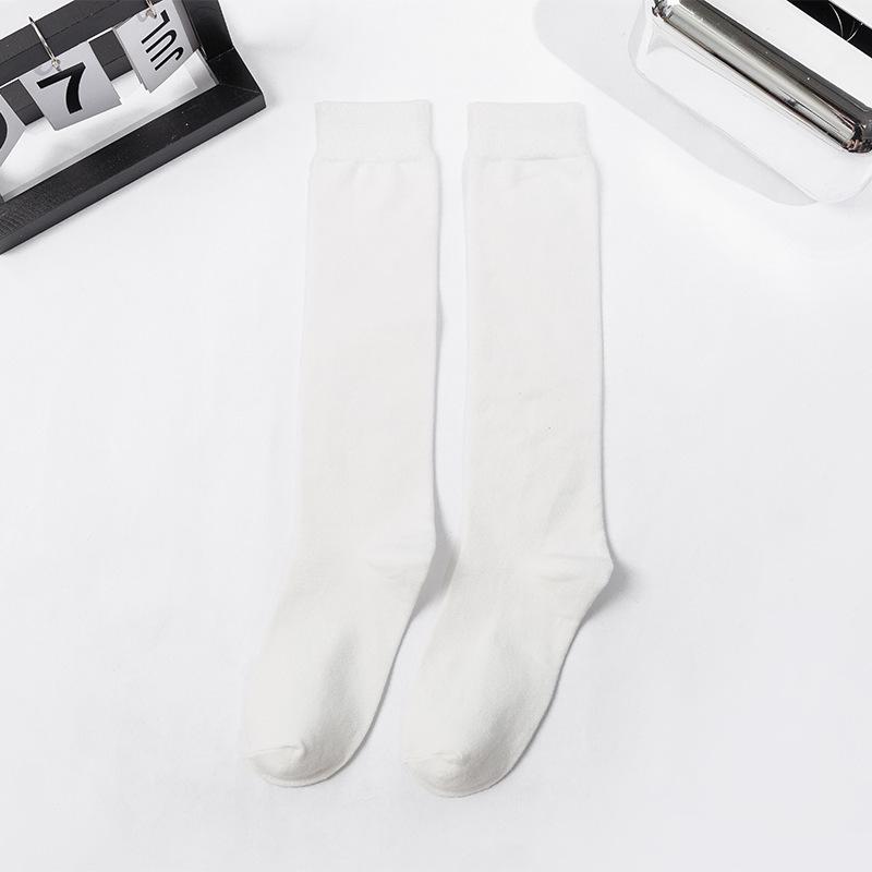 Pair With Loafers And Socks Fashionable And Versatile Black And White Socks Four Seasons Regular Solid Color Cotton Socks, Trendy Student Socks