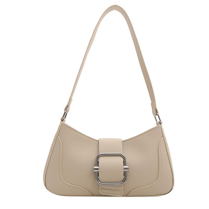 

Vintage Minimalist Chic Shoulder Bag With Belt Buckle 2024 New Female Bag Fashion Handbag Commuter Crossbody Bag белый