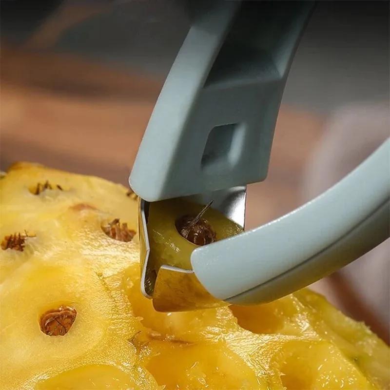 Pineapple Eye Peeler Stainless Steel Cutter Practical Seed Remover Clip Home Kitchen Strawberry Tomato Fruits Pedicle Remover