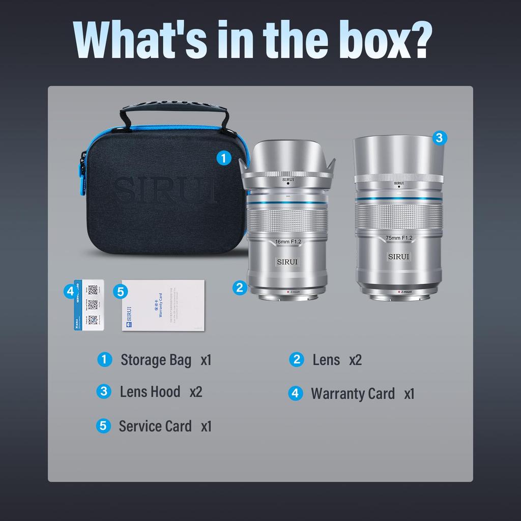 SIRUI Sniper 75mm Autofocus Lens Wide Angle Camera Lens for Zfc 16mm, Set, F1.2 APS-C Z8, Z9, Z5, Z6, Z7, (Z Mount, Silver)