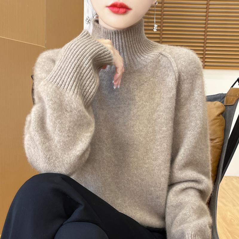 Women Sweater 100% Wool MODERN NEW SAGA Turtleneck Knit Pullover Thick Winter Jumpers Female Knit Tops