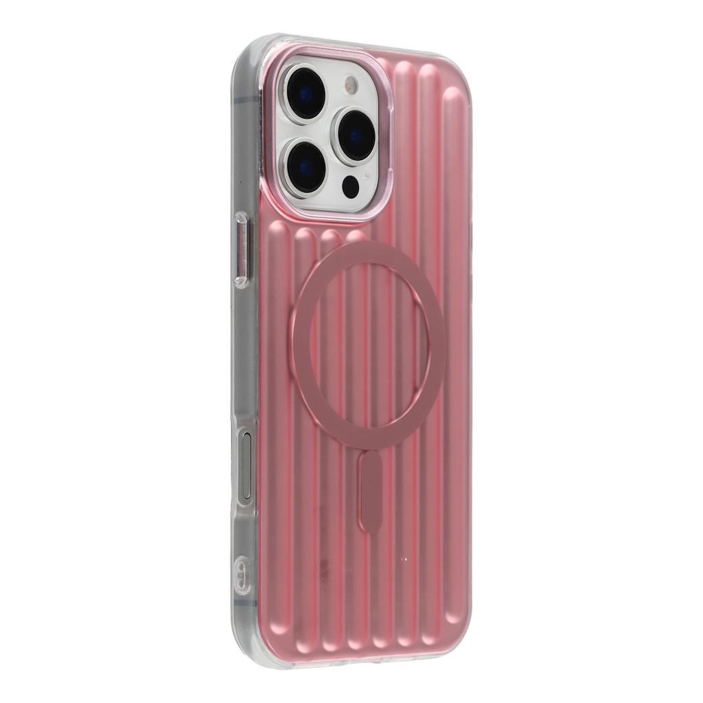 For iPhone 16 Pro Case Compatible with MagSafe Luggage Texture IMD TPU Phone Back Cover